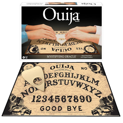 Winning Moves Classic Ouija with 1990s Artwork Games, Thick Wood Premium Quality Talking Spirit Board, for 2 or More Players, Ages 8 and Up (1175)