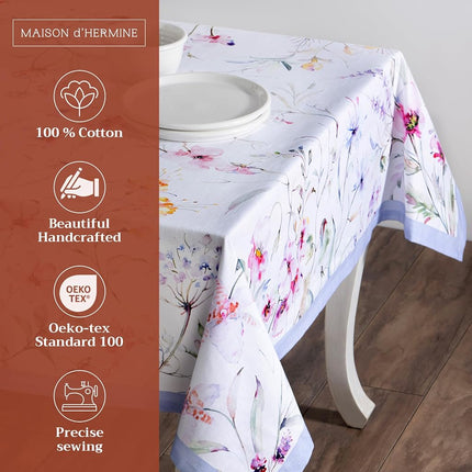 Maison d' Hermine Table Cloth Rectangle Table Reusable 100% Cotton 70"x90"