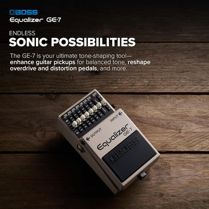 BOSS GE-7 Equalizer | Compact Graphic Equalizer Pedal | Tailored for Guitarists | 7 Bands of EQ Sliders | Guitar-Optimized Frequencies