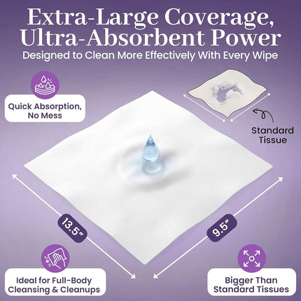 Lingettes sèches jetables ProHeal, paquet de 100 – Chiffons nettoyants ultra-doux non humidifiés pour adultes, incontinence, soins de bébé, démaquillage – 24,1 cm x 34,3 cm – Qualité hospitalière, durables