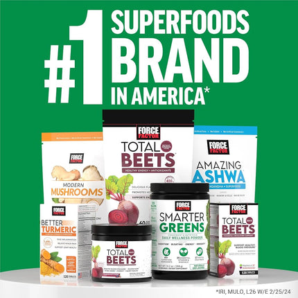 Force Factor Smarter Greens Daily Wellness Powder to Support Energy, Immunity & Digestion, Greens Powder, Superfood Powder with Vitamins, Minerals, and Probiotics, Naturally Unflavored, 30 Servings