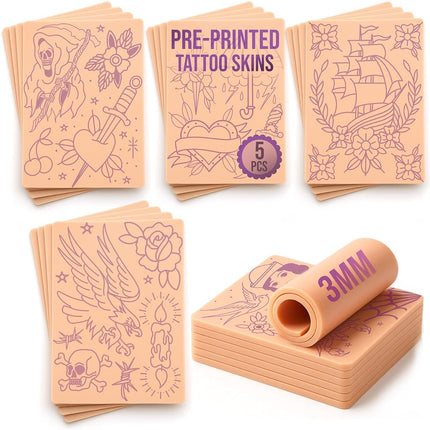 Stencil Skin 5 Pre Printed Tattoo Practice Skins F