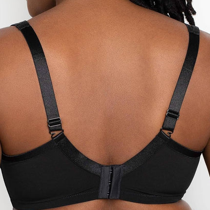 Curvy Couture Women's Sexy Sheer Mesh Plus Size Plunge T Shirt Bra, Black Hue, 34F