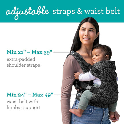 Infantino Flip Advanced 4-in-1 Baby Carrier - Ergonomic, Convertible, Face-in and Face-Out Front and Back Baby Carrier Newborn to Toddler 3.6-14.5 kg, Grey Leopard