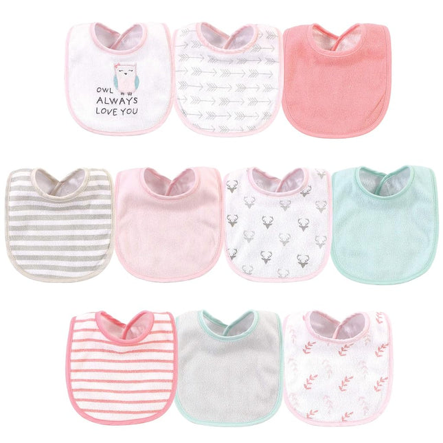 HUDSON BABY Unisex Baby Bib 10Pk, Owl Always Love 