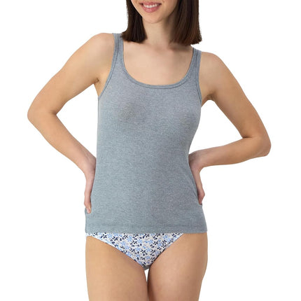 Hanes Originals Pack, Soft Cotton Rib Tank Tops for Women, 4-Pack, White/White/Black/Concrete, XXL
