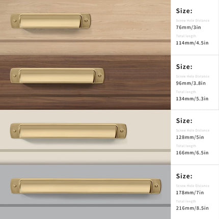 CABDM Pack of 10 Brass Bowl Handles 2-1/2 Inch (64 mm) Centre to Centre Drawer Handles Brushed Brass Cabinet Bowl Handles Kitchen Cabinet Hardware Brushed Gold Cabinet Handles