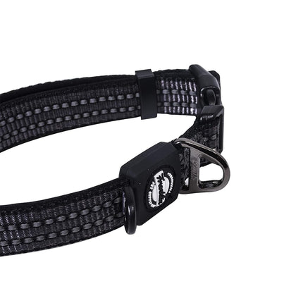 Franklin Pet Supply Nylon Dog Collar – Reflective Co™ – Comfort Fit – Neoprene – Adjustable – Large – Black