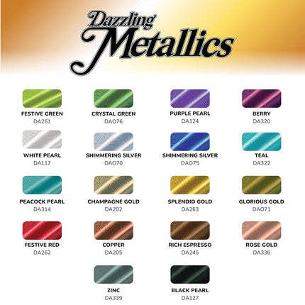 Deco Art Americana Dazzling Metallics Sampler Set 18/Pkg-Fan Favorites