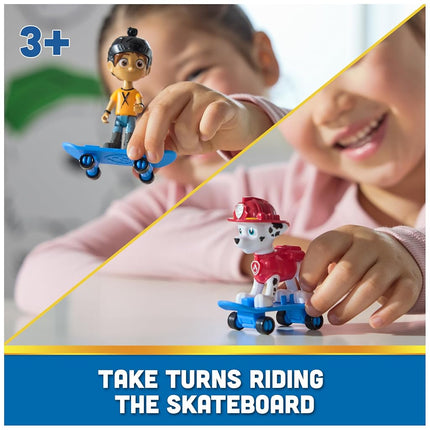 Paw Patrol Marshall and Daring Danny X Figures set with Skateboard, Kids’ Toys for Boys and Girls Aged 3 and Up