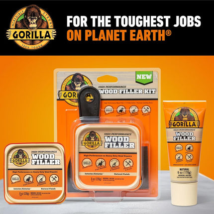 Gorilla All Purpose Wood Filler, 6oz Tube, Natural (Pack of 1)