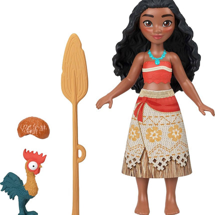 Mattel Disney Toys, Moana Small Doll & Floating Boat Playset with Heihei Rooster Figure, Wave Launcher & 2 Accessories, Inspired by Movie