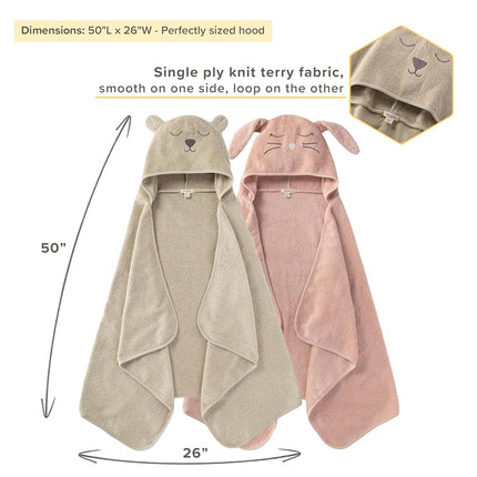 Burt's Bees Baby & Toddler Hooded Towels, Organic Cotton, Bath Essentials, Soft Towel for Kids