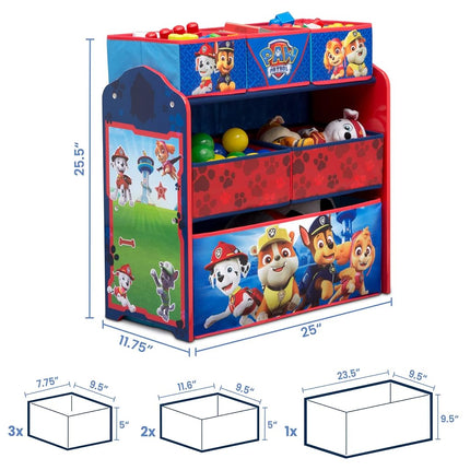Delta Children, Paw Patrol 6-Bin Toy Storage Organiser, Large