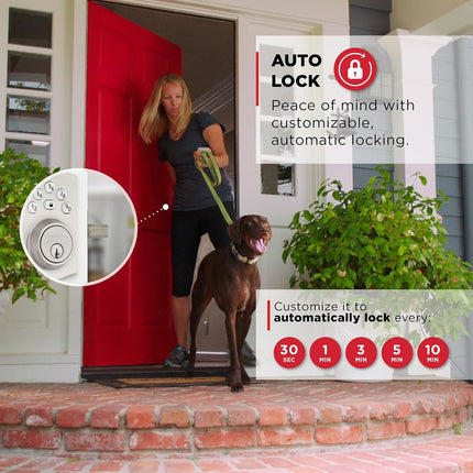 Kwikset Powerbolt 240 5-Button Keypad Satin Nickel Traditional Electronic Deadbolt Door Lock, Featuring Convenient keyless Entry, Customizable User Codes and auto Locking