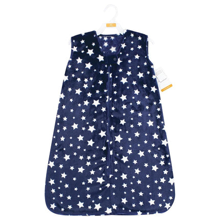 Hudson Baby Unisex Baby Plush Sleeping Bag, Sack, Blanket, Navy Stars, 6-12 Months