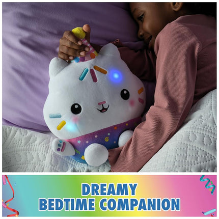 Gabby’s Dollhouse Celebrations, Sprinkle Party Cakey Cat Soft Toy, 25-Centimetre Interactive Soft Toy with Sounds, Kids’ Toys for Girls and Boys Aged 3+