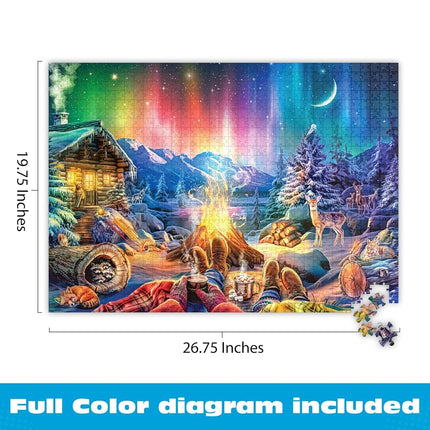 Buffalo Games - LARS - Winter's Night Bonfire - 1000 Piece Jigsaw Puzzle for Adults Challenging Puzzle Perfect for Game Nights - Finished Puzzle Size is 26.75 x 19.75