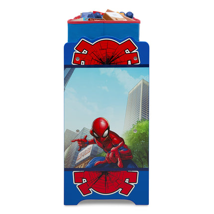 Delta Children Marvel Spider-Man Deluxe - Organizador de juguetes de 9 contenedores para almacenar y diseño de contenedores por