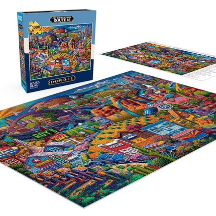 Buffalo Games - Eric Dowdle - Get Your Kicks on Route 66-1000 Piece Jigsaw Puzzle for Adults - Challenging Puzzle Perfect for Game Nights - Finished Size is 26.75 x 19.75