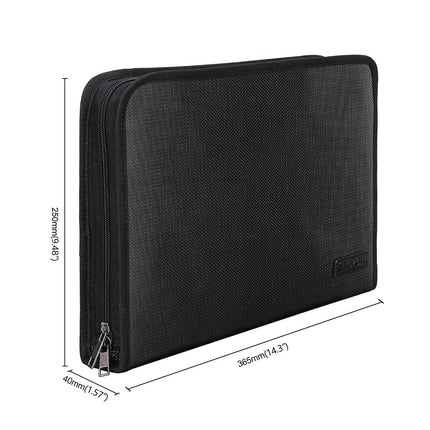 Expanding File Folder Important Document Organizer Fireproof and Waterproof Document Bag with A4 Size 3 Pockets Zipper Closure Non-Itchy Silicone Coated Portable Filing Wallet Pouch(14.3' x9.8')