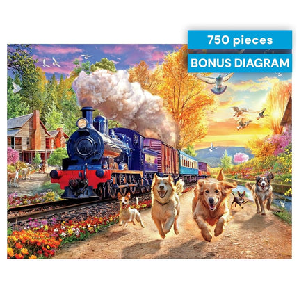 Buffalo Games - Angelo Bonito - La course du train - Puzzle de 750 pièces pour adultes - Un puzzle stimulant parfait pour les soirées jeux - Taille finale : 60,96 x 45,72 cm