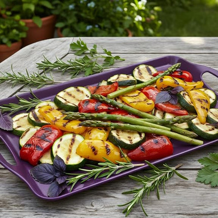 Calypso Basics by Reston Lloyd Melamine Rectangular Tray, Plum