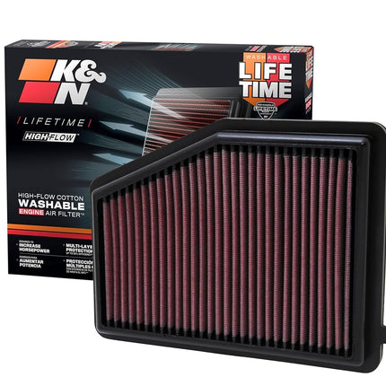 K&N Replacement air filter compatible with Honda Civic 1.8 2012-2015 (33-2468), Heather Red