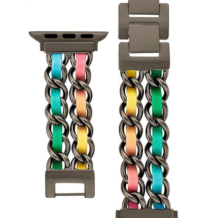 Steve Madden Fashion Chain Bracelet for Apple Watch, Black/Multi, 42mm (Series 10) & 38/40/41mm, Bracelet