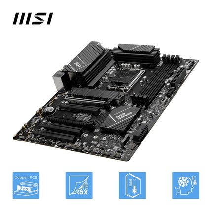 MSI PRO B760-P WIFI DDR4 Motherboard, ATX - Supports Intel 14th, 13th & 12th Gen Core Processors, LGA 1700 - DDR4 Memory Boost 5333+MHz/OC, PCIe 4.0 x16 Slots, M.2 Gen4 Slots, 2.5G LAN, Wi-Fi 6E