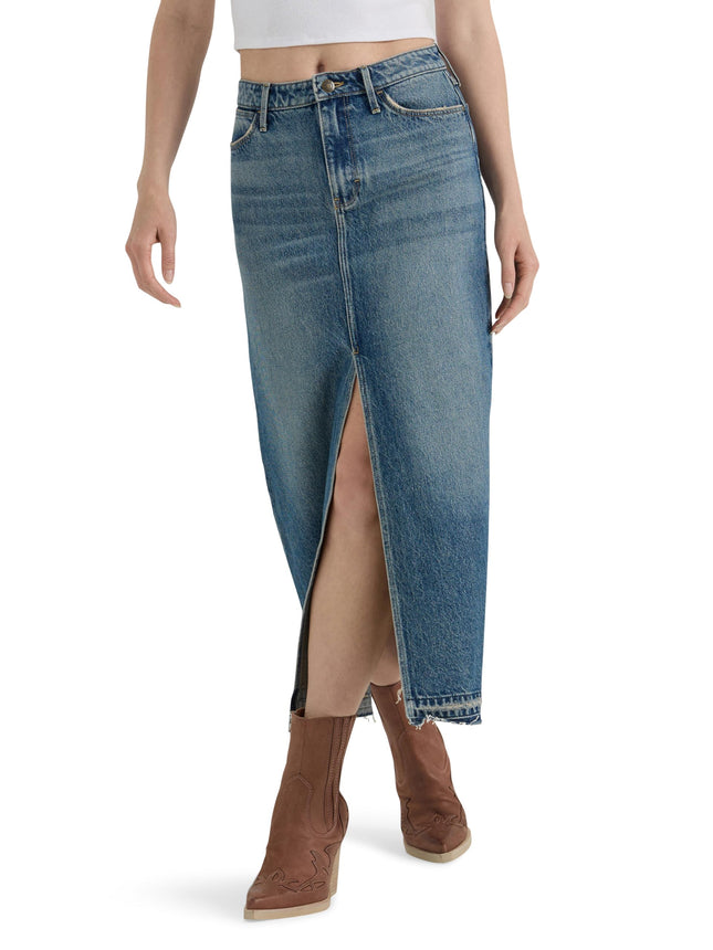 Wrangler Women's Denim Maxi Skirt, Raven, 14