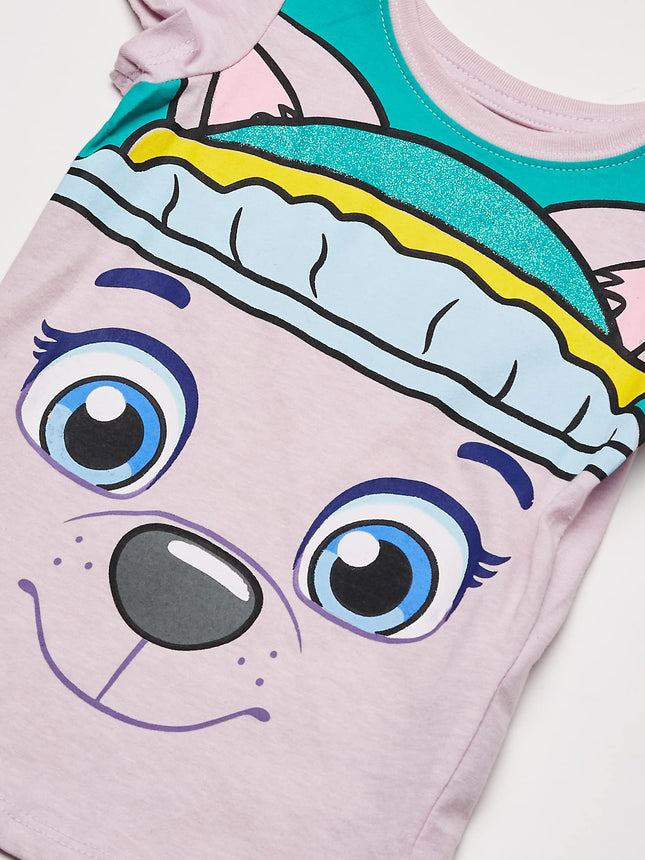 Nickelodeon Paw Patrol Little Girls' Toddler Short Sleeve T-Shirt, Lilac, 5T