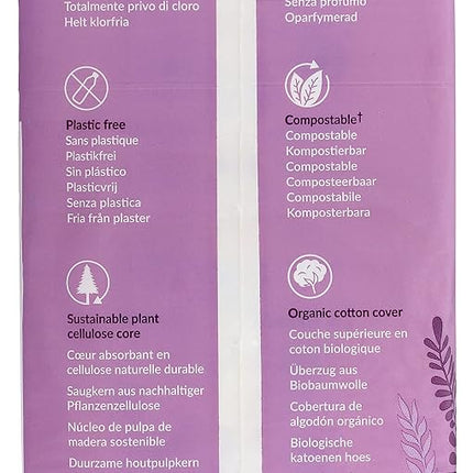 Natracare Natural Feminine Night Time Maxi Pads, Extra Long, 10 Count