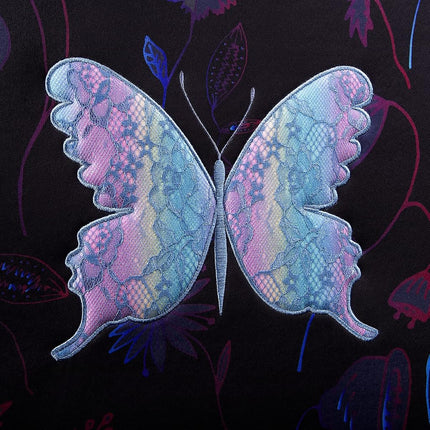 Flying Banner Butterfly car seat Covers ful Set Fashion Universal Lady Woman Female Rear Bench Split Colorized (Muti-Color, Full Set - Printing & Embriodery)
