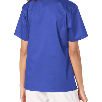 Blusa con cuello en V para mujer WonderWink de la Universidad de Kentucky, azul galaxia, talla extra pequeña