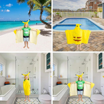 Franco Pokemon Pikachu Bath/Pool/Beach Soft Cotton Terry Hooded Towel Wrap, 24" x 50" Kids