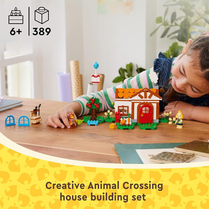 LEGO Animal Crossing Isabelle’s House Visit Set, Building Toy for 6+ Year Old Girls & Boys, Features 2 Character Minifigures from the Video Games incl. Fauna, Creative Kids' Toy for Gaming Fans 77049
