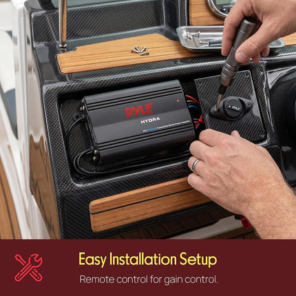 Pyle 4 Channel Marine Amplifier - 1200W RMS Bluetooth Waterproof Boat Amp