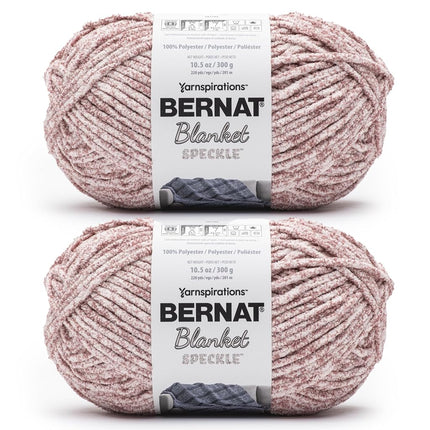 Bernat Blanket Speckle Clay Brick Yarn - 2 Pack of 10.5oz/300g - Polyester - #6 Super Bulky - 220 Yards - Knitting & Crochet