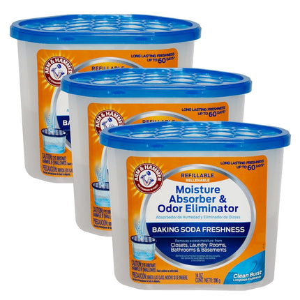 Arm & Hammer Clean Burst Moisture Absorber and Odor Eliminator 14 oz. Refills - 3 Pack White