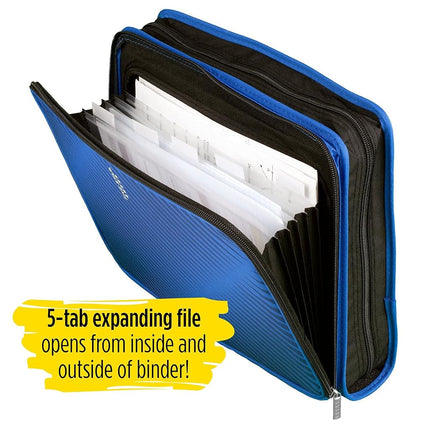 Five Star 2 Inch Zipper Binder, 3 Ring Binder, 6-Pocket Expanding File, Durable, Color Selected for You (29592)