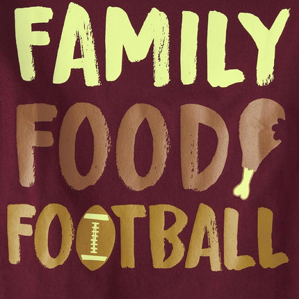 The Children's Place Garçons T-shirts graphiques à manches longues toutes fêtes, Thanksgiving Fam Food Fball, Moyen