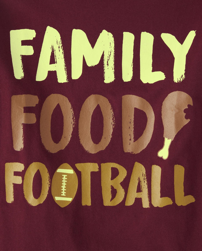 The Children's Place Boys' Thankful Graphic Long Sleeve T Shirt, Thanksgiving Fam Food Fball, XX-Large