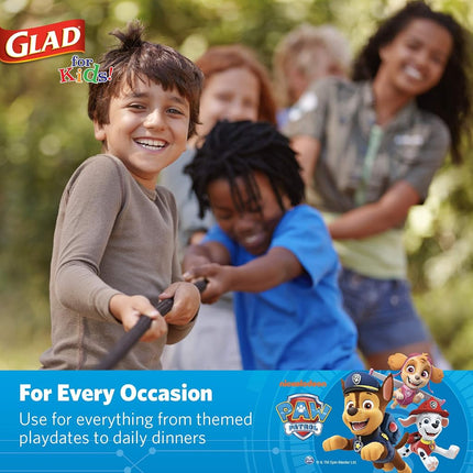 Glad for Kids Paw Patrol Paper Plates | Disposable Paw Patrol Plates for Kids | Heavy Duty Disposable Soak Proof Microwavable Paper Plates for All Occasions Core Pups Blue 7" Round Plates 200 ct
