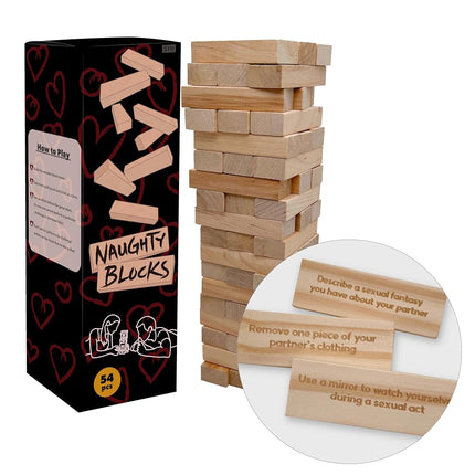 Naughty Blocks – Adult Couples Game with 54 Sexy Challenges for Date Night
