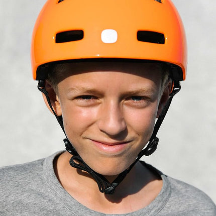 POC POCito Crane MIPS – Kids’ Bike Helmet with MIPS Evolve Protection, Tough PC Shell, Fluorescent Colours, Reflective Details and 360° Adjustable Fit