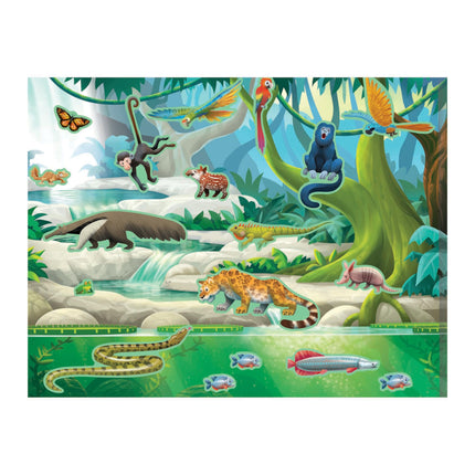 Melissa & Doug Álbum de pegatinas reutilizables: Jungla y sabana - Más de 175 pegatinas, 5 escenarios