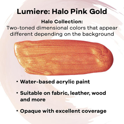 Jacquard Lumiere Fabric Color 8 oz Jar - Halo Pink Gold
