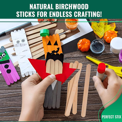 Perfect Stix - PS-114st-1,000 4.5" Craft Sticks/Ice Cream Sticks/Natural Wood - Box of 1,000ct