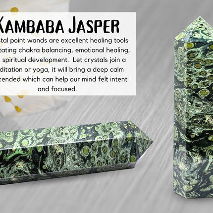 Large Kambaba Jasper Crystal Towers ~ Natural Healing Crystal Point Obelisk for Reiki Healing and Crystal Grid (5.5" to 6" INCH)